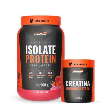 Imagem de Kit Isolate Protein Zero Lactose 900g e Creatina 300g New Millen-Unissex