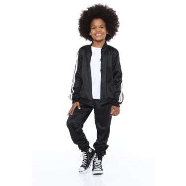 Imagem de Conjunto de Frio Agasalho Infantil e Juvenil Unisex - Ziby Kids, Preto