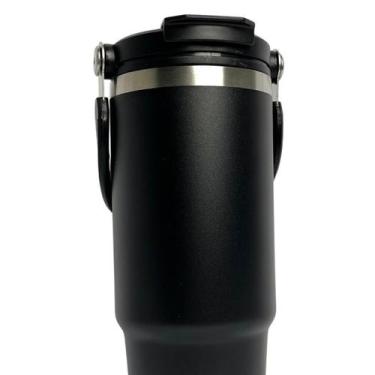 Imagem de Garrafa Termica Aço Inoxidavel Com Canudo 900Ml Inox Preto - Tavolo