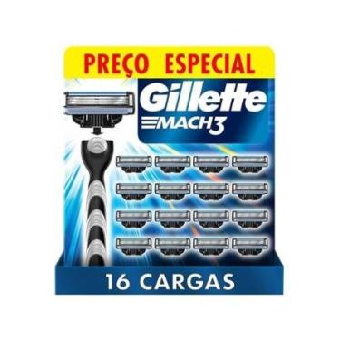 Imagem de Carga para Aparelho de Barbear Gillette Mach 3  - 16 Unidades-Masculino