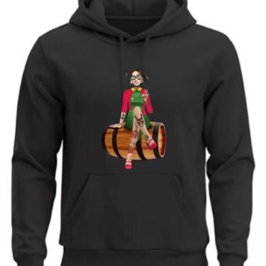 Imagem de Moletom Personalizdo Chiquinha Style Com Capuz - Kapbom, Preto, P