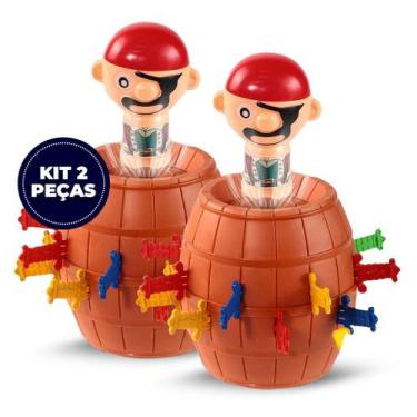 Imagem de Jogo Barril Pirata Pula Pula 16 adagas - Tamanho Médio 13x9cm QUANTIDA
