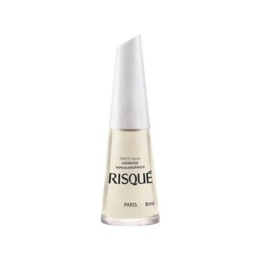 Imagem de Esmalte Risqué Cor Paris Hipoalergênico com 8ml, Branco, 8ml