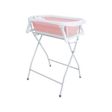 Imagem de Banheira de Bebe Compacta Dobravel com Suporte Kiddo Flex Rosa, Rosa