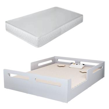 Imagem de Cama Casal Montessoriana Para Quarto Infantil Com Proteção Lateral em Mdf Com Colchão