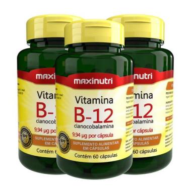 Imagem de Kit 3 Vitamina B12 100% IDR 60 Cápsulas Maxinutri