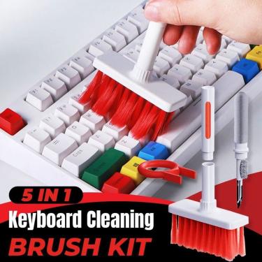 Imagem de Kit de Limpeza 5 em 1 para Fones de Ouvido sem Fio e Teclado com Escova de Nylon e Metal OEM