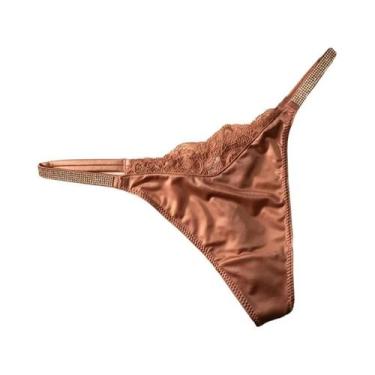Imagem de Calcinha Sexy De Renda Com Strass, G String Transparente Para Mulheres