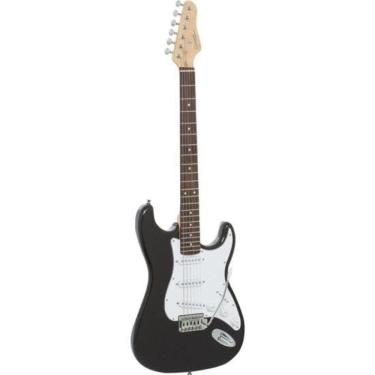 Imagem de Guitarra G100 com Escudo Branco e 3 Captadores Single Coils Preto Giannini