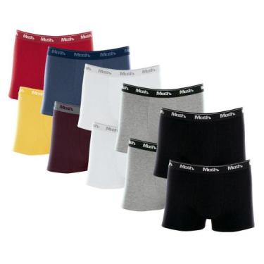 Imagem de Kit Cueca Boxer Mash 10 Peças Masculina Algodão Elástico, Sortido 02, 