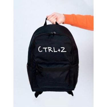 Imagem de Mochila Feminina Nylon CRTL Z Estampada Personalizada Resistente Grand