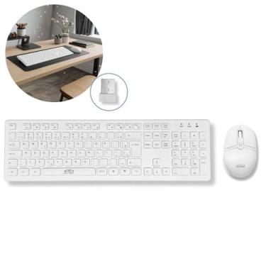 Imagem de Teclado Membrana e Mouse 4 Botões 1.600 DPI Sem Fio 2.4G, Digitação Ma