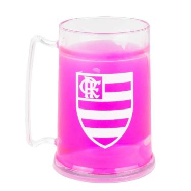 Imagem de Caneca Gel Isolante Térmico 300ml Flamengo Rosa-Unissex