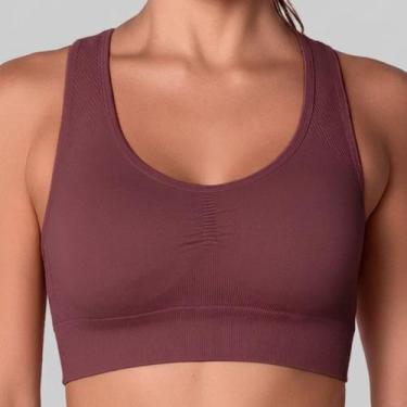 Imagem de Top Selene Sem Costura Esportivo Microfibra S/ Bojo Reforçado Nadador 