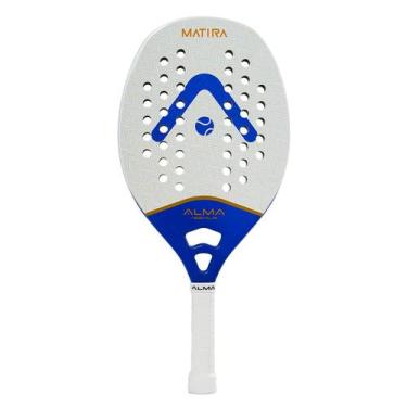 Imagem de Raquete Beach Tennis Matira 1K Branca e Azul Alma Genius