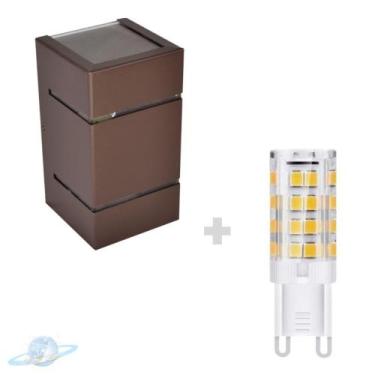 Imagem de Kit Arandela Marrom 2 Frisos 2 Fachos + Lâmpada G9 BQ 3000K - Unity Ho