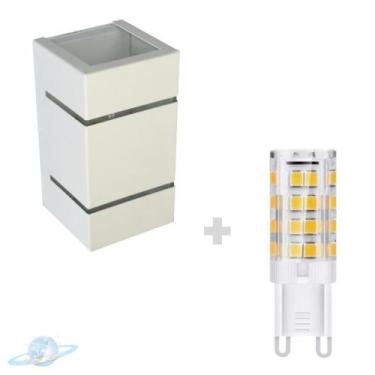 Imagem de Kit Arandela Branca 2 Frisos 2 Fachos + Lâmpada G9 BQ 3000K - Unity Ho