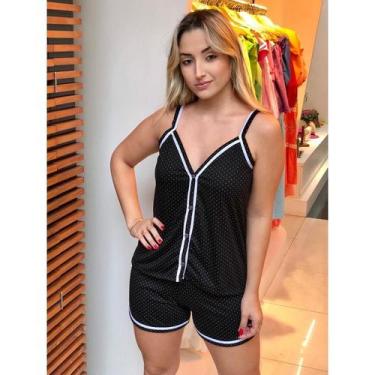Imagem de Pijama Alcinha Aberto Com Botões Verão Baby Doll Amamentação De Calor 