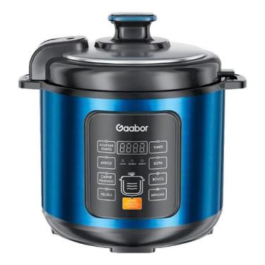 Imagem de Panela De Pressão Elétrica Gaabor 6l 1000w 8 Funções Cor Azul, 110V