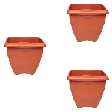 Imagem de 3 Vasos Planta 5L Resistente Leve Pote 25 Qualidade Promoçao Cor:Terra