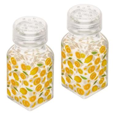 Imagem de Conjunto 2 Porta Temperos De Vidro Limão Siciliano 70ml Saleiro De Mes