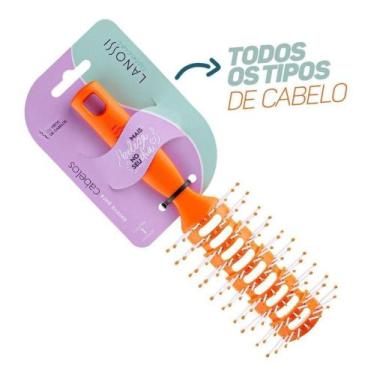 Imagem de Escova De Cabelo Lanossi Ventilada Essencial Orange