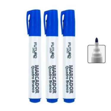 Imagem de Kit 3 Canetas Marcador Para Quadro Branco Ponta Redonda de 5mm - Futur