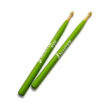 Imagem de Baqueta Infantil Par Master Kids Colors Verde Liverpool