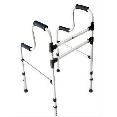 Imagem de Andador Fixo 2 Barras 130kg Duplo Punho Natural - Sequencial - Andador