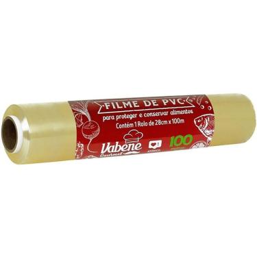 Imagem de Filme PVC para Alimentos Refil 28CM X 100M Atóxico Alta Resistência Transparente Vabene