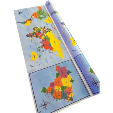 Imagem de Painel Educativo Supper Mapa Mundi Pi em TNT Estampado 40g 1,40m Rolo com 25 Metros