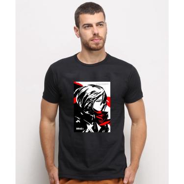 Imagem de Camiseta masculina Preta algodao Mikasa Ackerman Attack On Titan