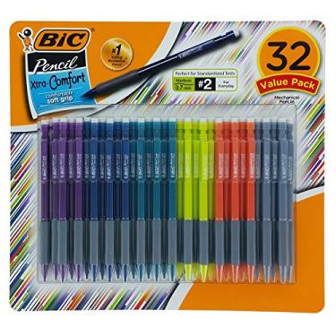 Imagem de BIC Lapiseira Matic Grip, HB NO 2, 0,7 mm, 32 lápis, Multi, 32 Count (Pack of 1)