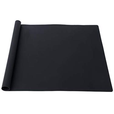 Imagem de Tapete de silicone antiaderente KimTin extra grande multiuso para confeitaria, tapete protetor de argila, antiderrapante, tapete de mesa resistente ao calor, 50 cm (preta)