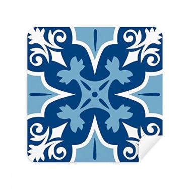 Imagem de Marrocos Decoração Flor Azul Ilustração Óculos Pano Pano Pano Pano Pano Pano Tecido Camurça Pacote com 2