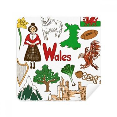 Imagem de Wales Landscap óculos com bandeira nacional do Reino Unido, tecido de camurça, pacote com 2