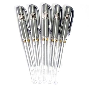 Imagem de Uni-Ball Signo Broad Point Gel Impact Pen Silver Ink, 1.0mm, 5 pens per Pack (Japan import)