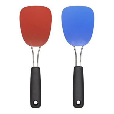 Imagem de OXO Conjunto de espátula flexível de nylon Good Grips, vermelho/azul, 27 x 8 x 6 cm
