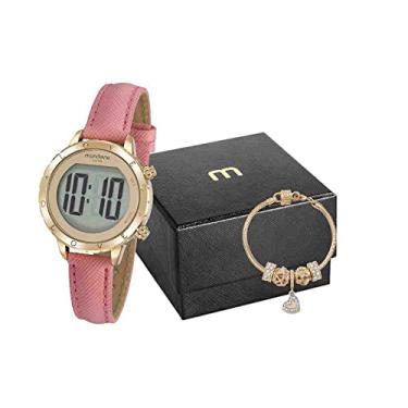 Imagem de Relogio Mondaine Digital Feminino Dourado e Rosa 32143LPMVDHFK1