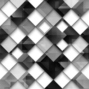 Imagem de Papel De Parede Adesivo 3d Geométrico Preto E Branco Rolo 3m
