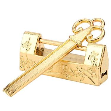 Imagem de Cadeado vintage clássico, mini estilo chinês tradicional de flores mágicas cadeado perfeito para mini armários gavetas caixas de joias caixa de madeira ou caixa de presente etc (#2)