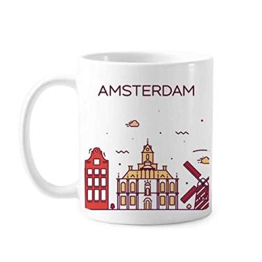 Imagem de Amsterdam Flat Landmark Art Deco Presente Caneca de Cerâmica Copo de Porcelana de Café Utensílios de Mesa