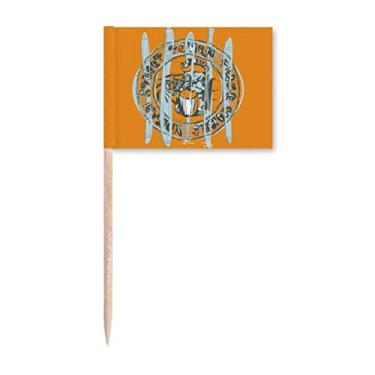 Imagem de Conjunto de desenhos animados de animais, bandeiras de palito, marcadores para decoração de festa