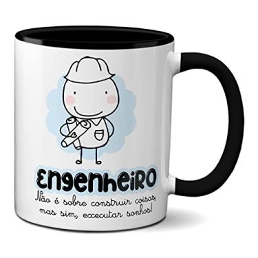 Imagem de Caneca Engenheiro Executar Sonhos Engenharia Por Amor (Preta)