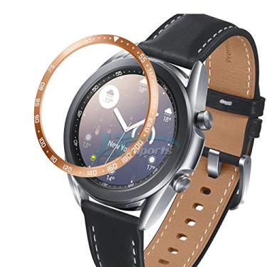 Imagem de Protetor Adesivo Moldura para o Bisel Aro Anel Giratório do Relógio Samsung Galaxy Watch 3 45mm - Marca LTIMPORTS (Rose Gold Tachymeter)