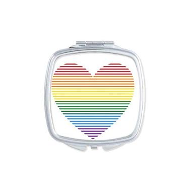 Imagem de Rainbow Gay LGBT Espelho portátil compacto bolso para maquiagem dupla face