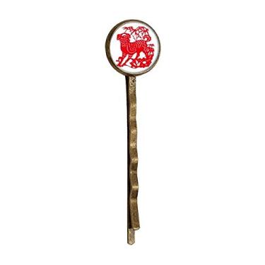 Imagem de Chapéu de cabelo de metal retrô com corte de papel chinês para cachorro de ano novo