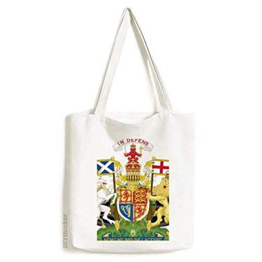 Imagem de Bolsa de lona com emblema nacional do Reino Unido com símbolo de país bolsa de compras casual