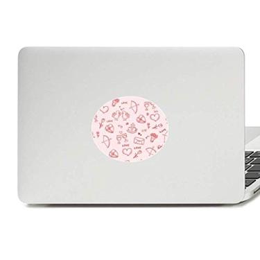 Imagem de Corações vermelhos rosa amor dia dos namorados vinil emblema gráfico laptop decalque caderno