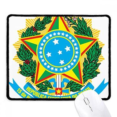 Imagem de Brisil National Emblem Country Mousepad com borda costurada Tapete de borracha para jogos